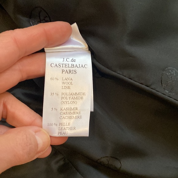 EUC RARE 80s -90s JC de Castelbajac chevron jacket wool with leather accents - Picture 10 of 15